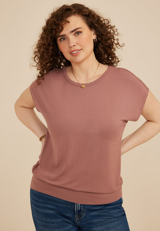 Maurices Plus Size 24/7 Short Sleeve Banded Tee