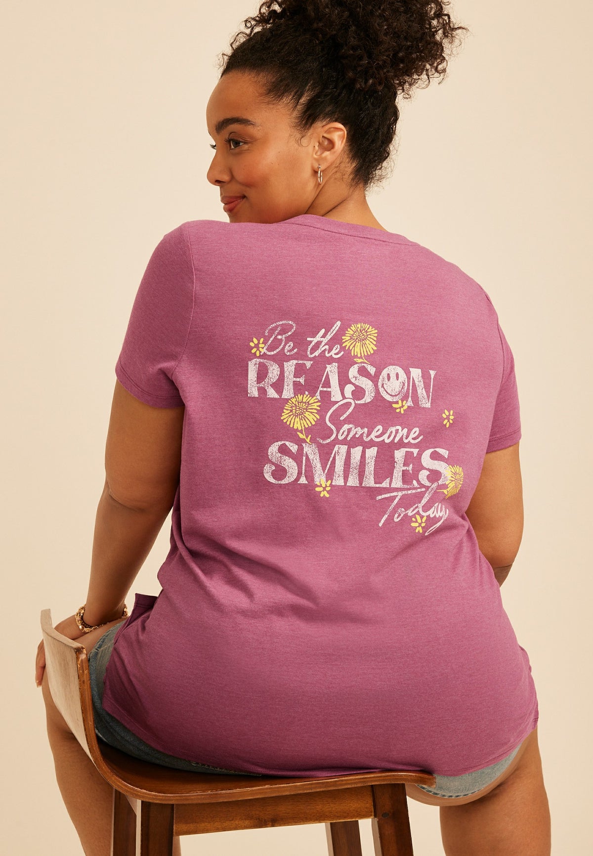 Maurices Plus Size Be The Reason Someone Smiles Today Classic Fit Graphic Tee