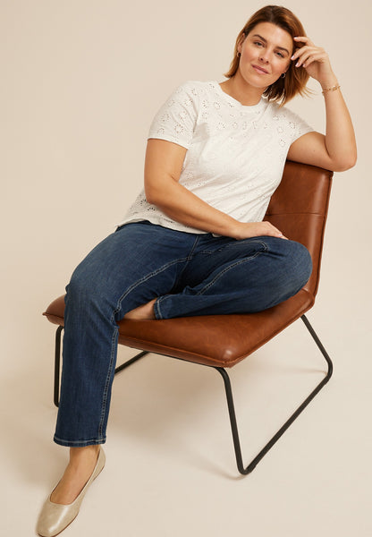 Maurices Plus Size 24/7 Dawson Eyelet Crew Neck Tee