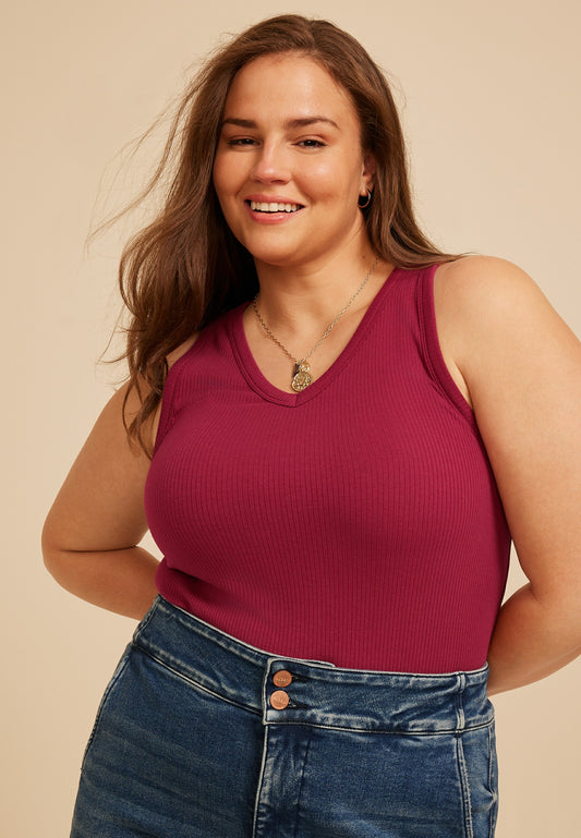 Maurices Plus Size 24/7 Highline V Neck Tank Top