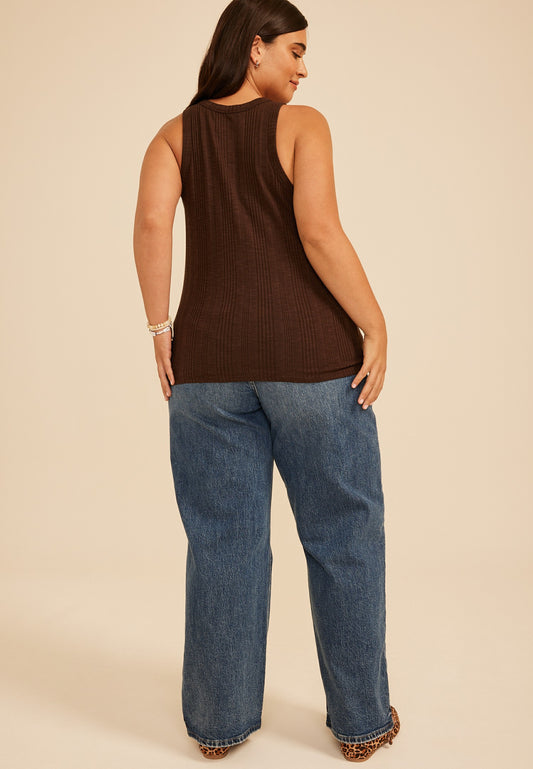 Maurices Plus Size 24/7 Variegated Ribbed Highline Tank Top