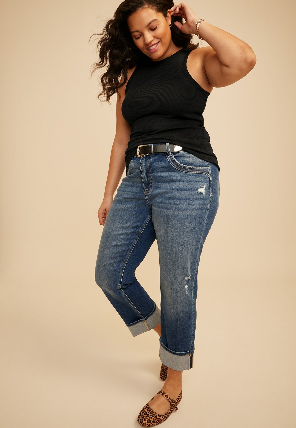 Maurices Plus Size 24/7 Highline Solid Fitted Ribbed Tank Top
