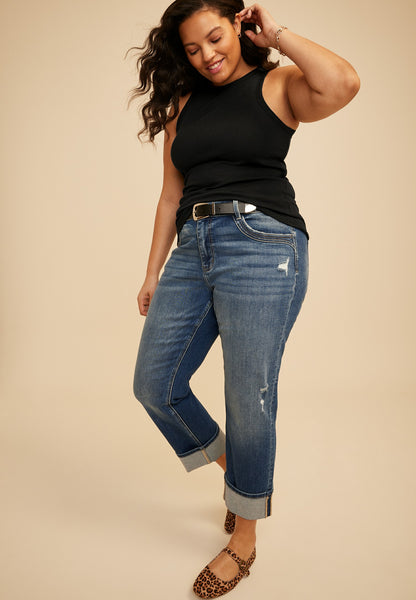 Maurices Plus Size 24/7 Highline Solid Fitted Ribbed Tank Top