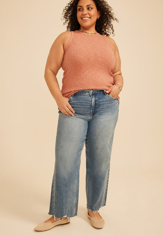 Maurices Plus Size 24/7 Variegated Ribbed Highline Tank Top