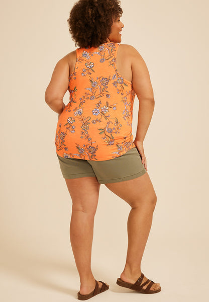 Maurices Plus Size Floral Knot Strap Tank Top