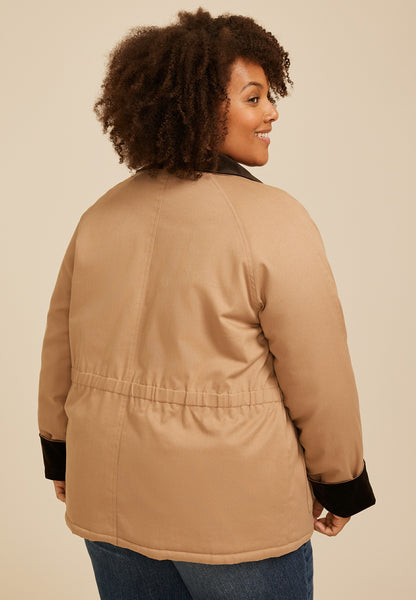 Maurices Plus Size Reversible Plaid Quilted Barn Jacket