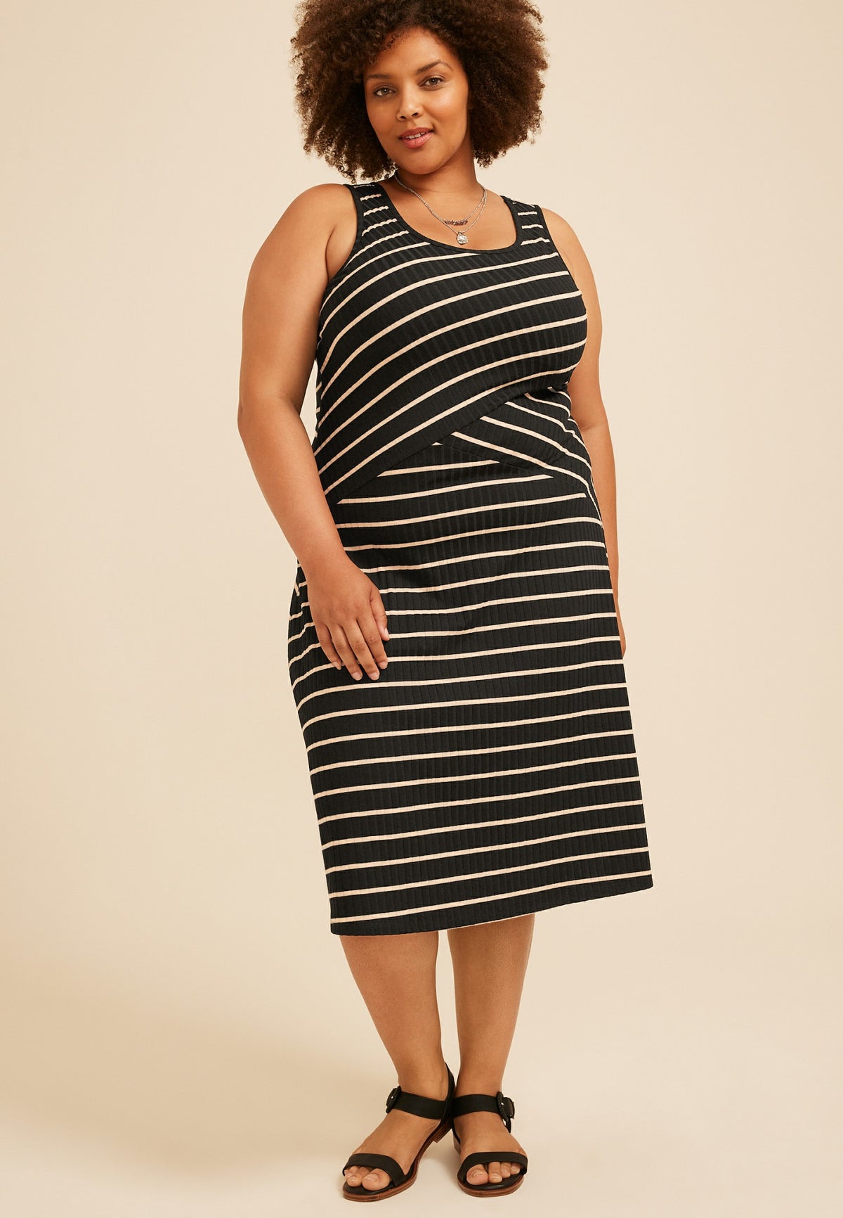 Maurices Plus Size Bare Striped Midi Dress