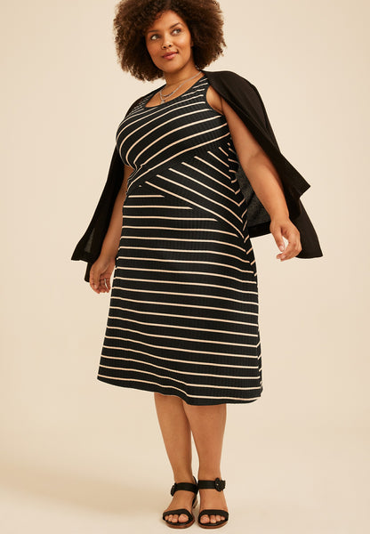 Maurices Plus Size Bare Striped Midi Dress
