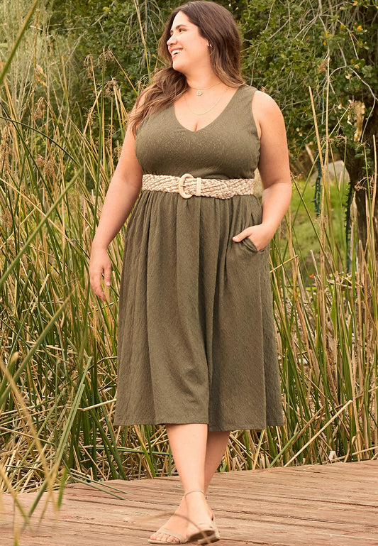Maurices Plus Size Bare Textured Midi Dress