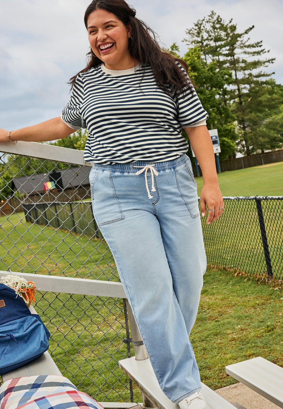 Maurices Plus Size m jeans by maurices™ High Rise Knit Pull On Wide Leg Jean
