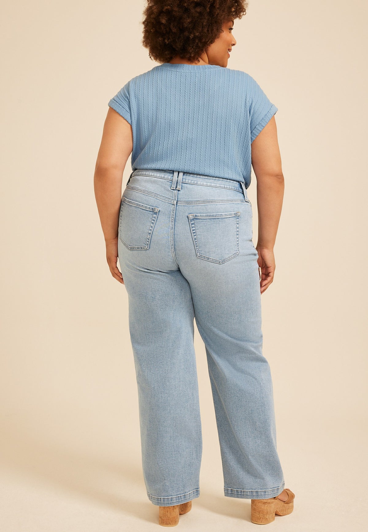 Maurices Plus Size m jeans by maurices™ Light High Rise Slant Pocket Wide Leg Jean