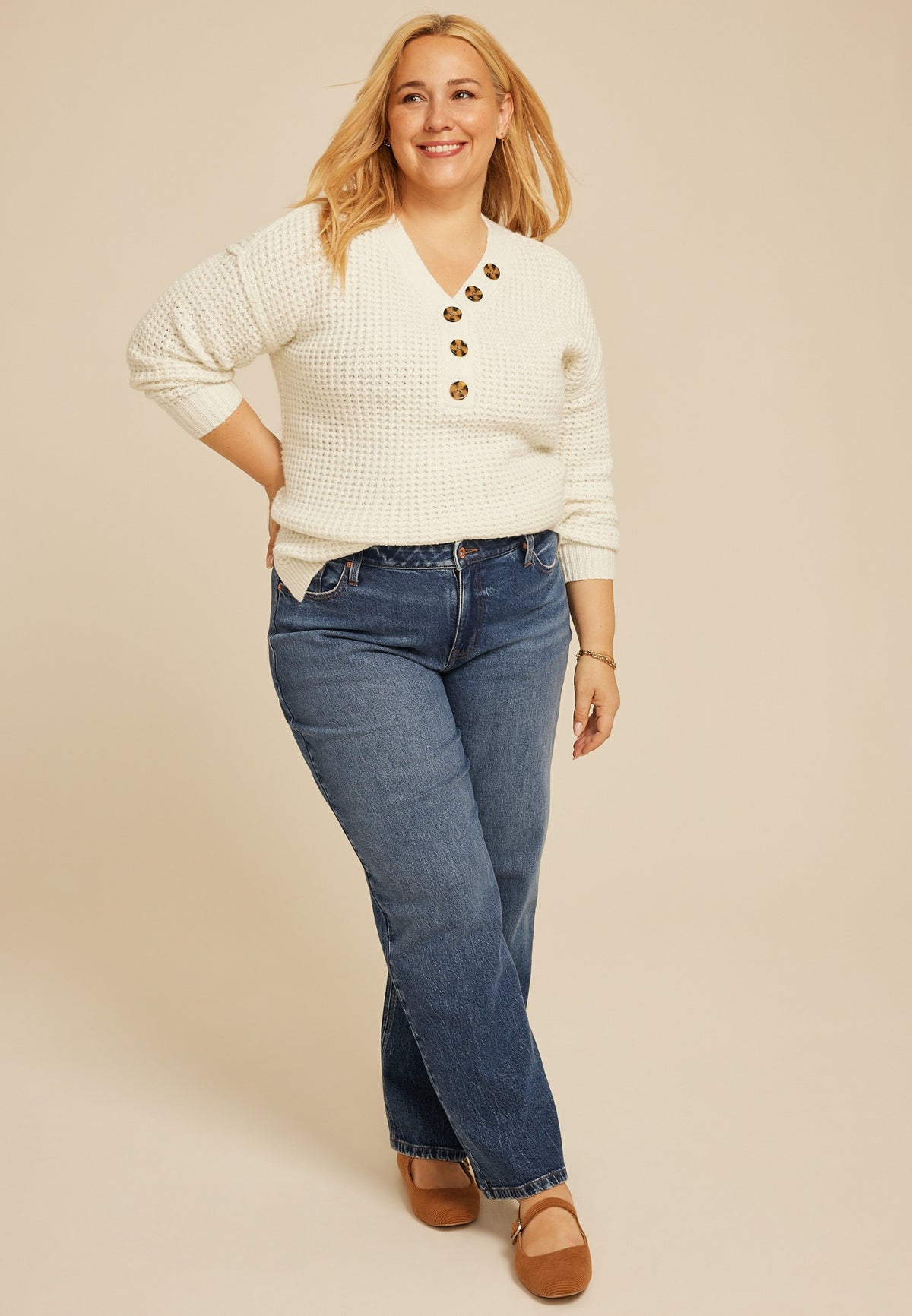 Maurices Plus Size edgely™ Dark High Rise Wide Leg Jean