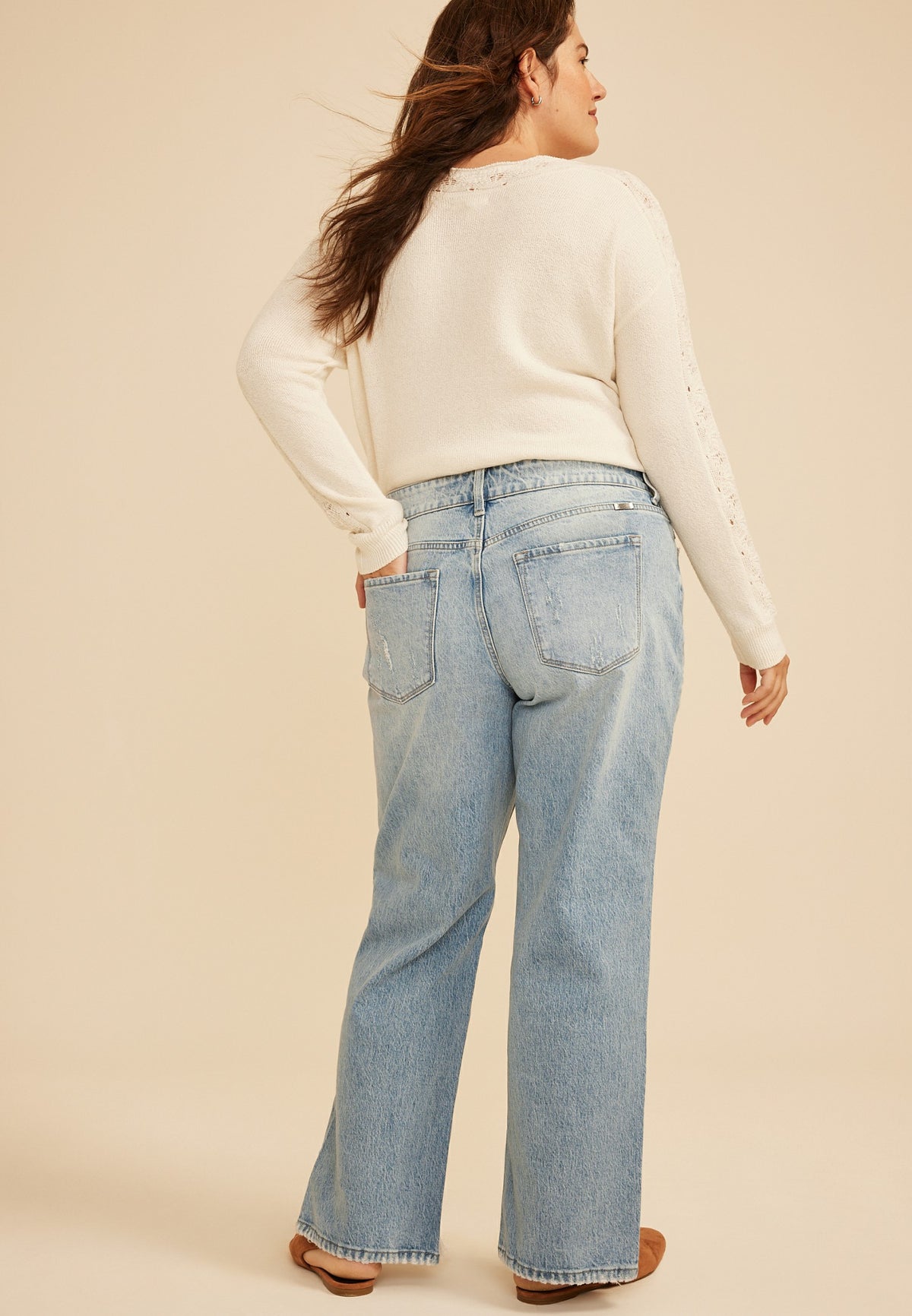 Maurices Plus Size KanCan™ High Rise Ripped Hem Relaxed Straight Jeans