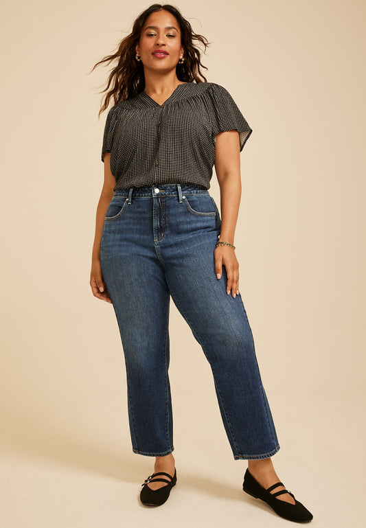 Maurices Plus Size Silver Jeans Co.® Avery Curvy High Rise Side Seam Ankle Straight Jean