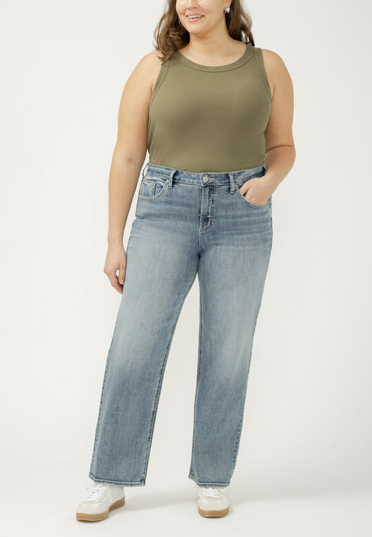 Maurices Plus Size Silver Jeans Co.® Avery Curvy High Rise Luxe Stretch Relaxed Straight Jean