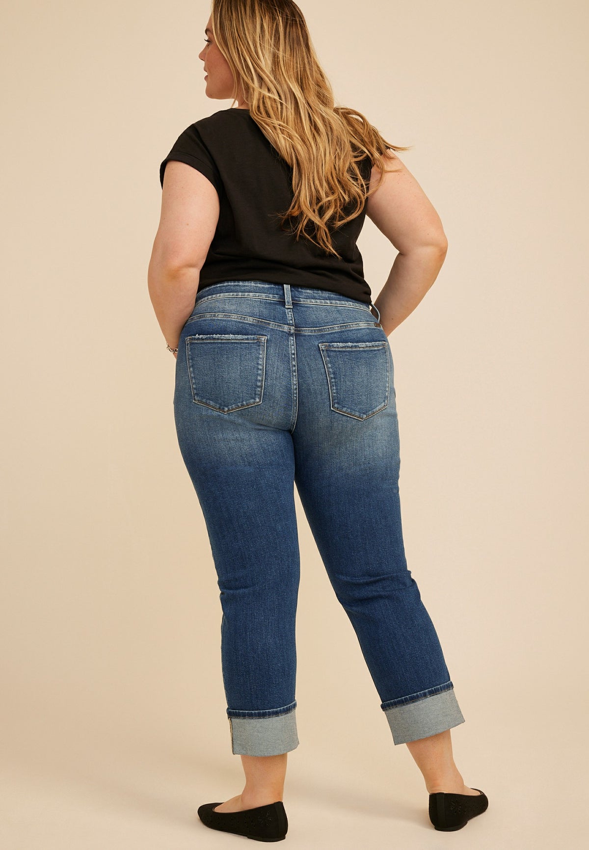 Maurices Plus Size KanCan™ High Rise Seamed Pocket Cuffed Hem Straight Jean