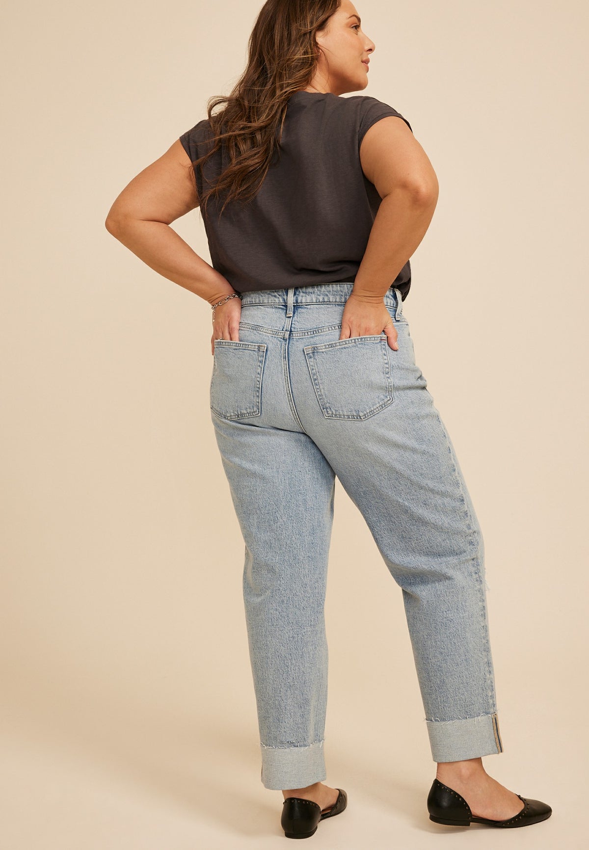 Maurices Plus Size edgely™ High Rise Raw Cuff Hem Relaxed Straight Jean