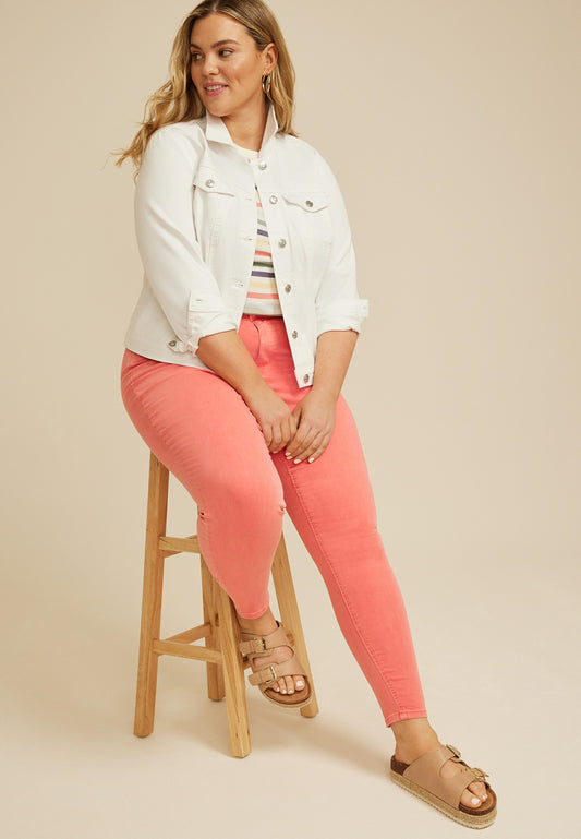 Maurices Plus Size m jeans by maurices™ High Rise Rose of Sharon Color Jegging