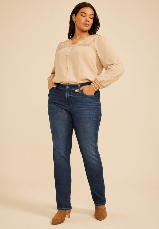 Maurices Plus Size Everflex™ Curvy High Rise Dark Slim Boot Jean