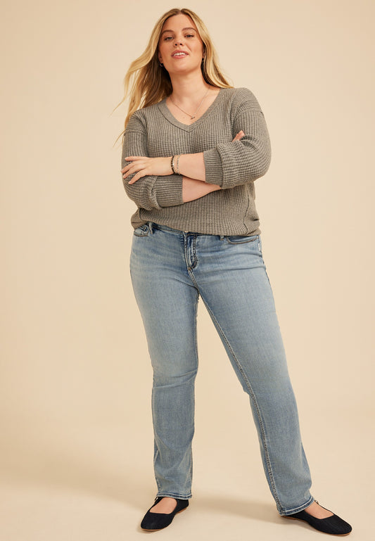 Maurices Plus Size Silver Jeans Co.® Elyse Comfort Mid Rise Slim Boot Jean