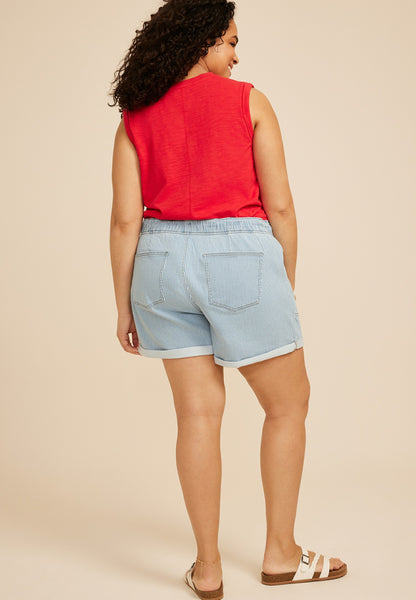Maurices Plus Size m jeans by maurices™ Soft Striped Roll hem 5in Short
