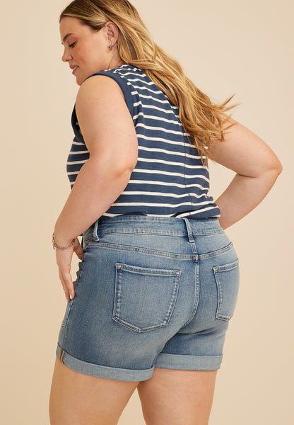 Maurices Plus Size KanCan™ High Rise Porkchop Pocket Roll Hem 5in Short