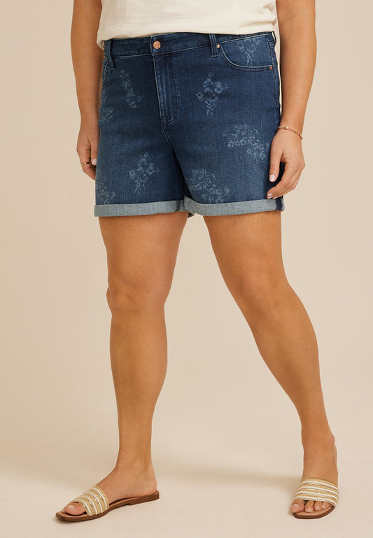 Maurices Plus Size m jeans by maurices™ Dark Floral High Rise 5in Short