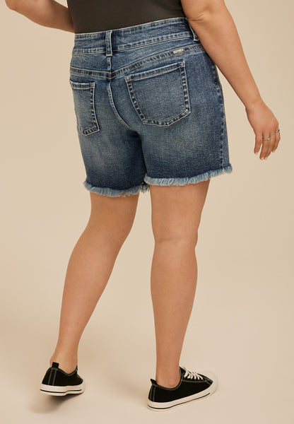 Maurices Plus Size KanCan™ Mid Rise Frayed Hem 8in Bermuda Short