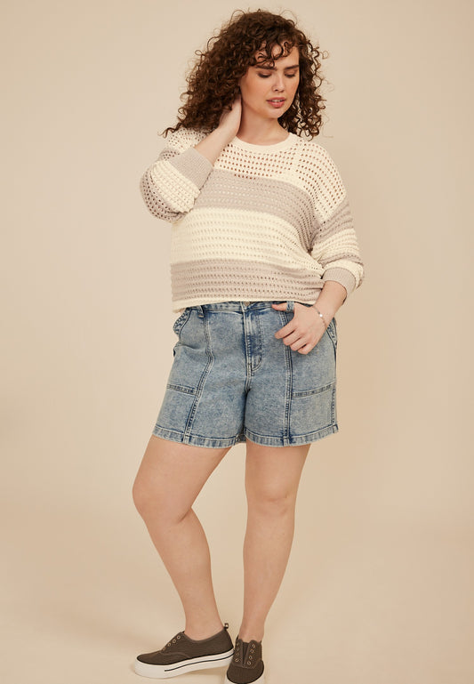 Maurices Plus Size m jeans by maurices™ High Rise Seam Front Wide 6in Shorts