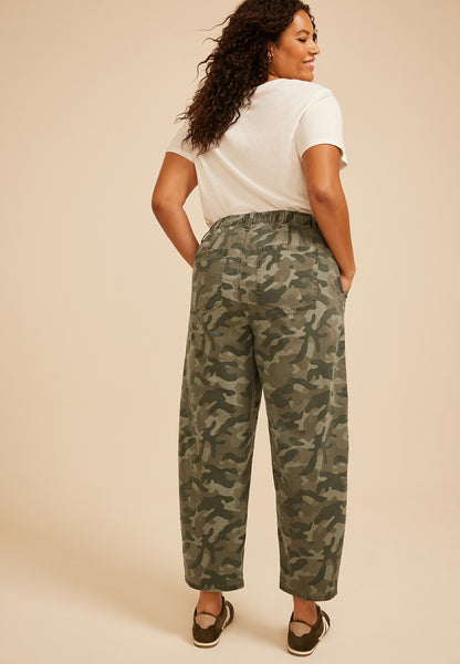Maurices Plus Size Camo High Rise Seamed Barrel Pant