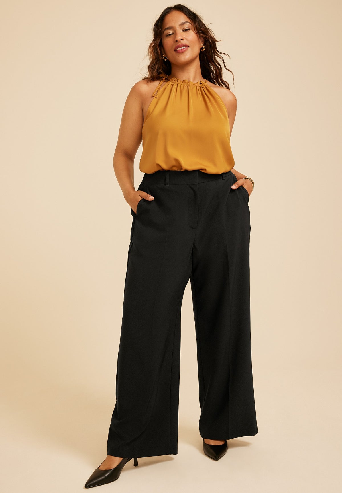 Maurices Plus Size Idealist High Rise Wide Leg Dress Pant