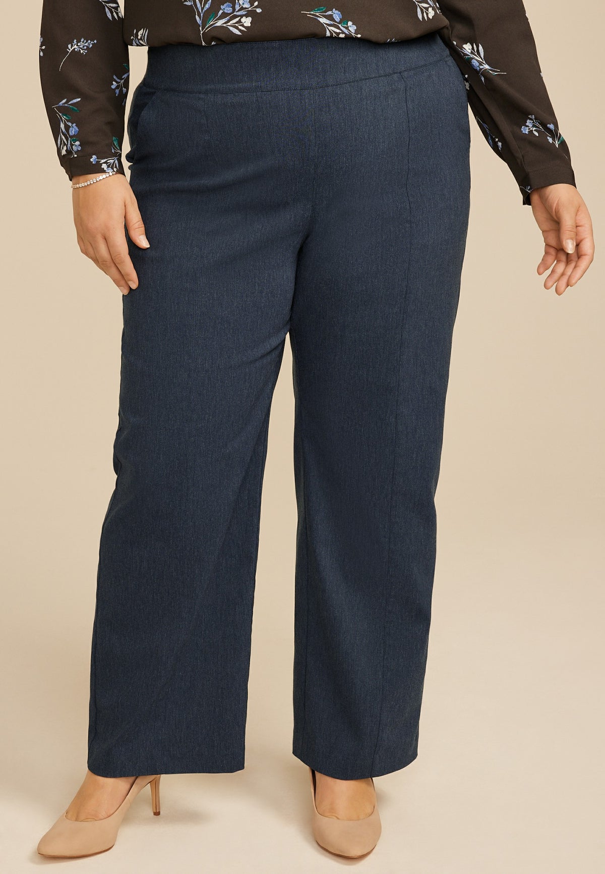 Maurices Plus Size Denim Bengaline Wide Leg Pant