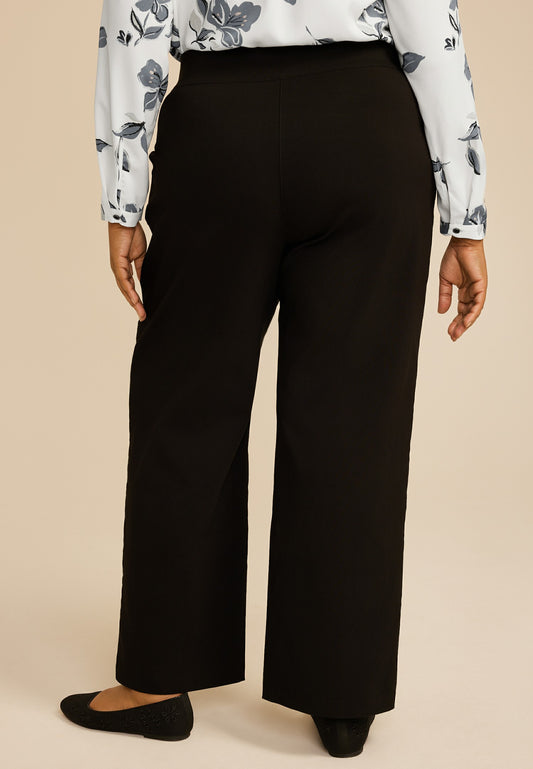 Maurices Plus Size Black Bengaline Wide Leg Pant