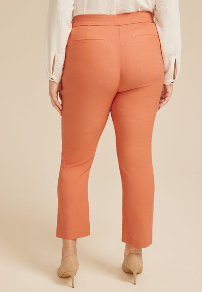 Maurices Plus Size Bengaline High Rise Sateen Tab Pocket Slim Straight Pant