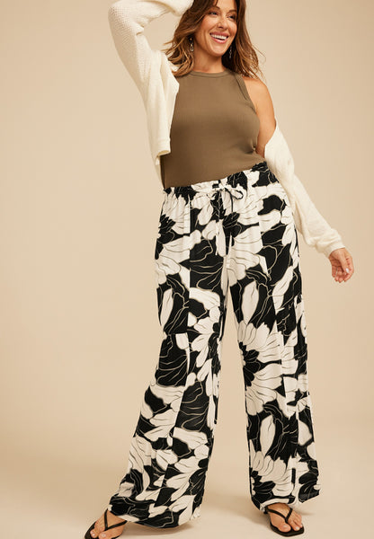 Maurices Plus Size Floral High Rise Palazzo Pant