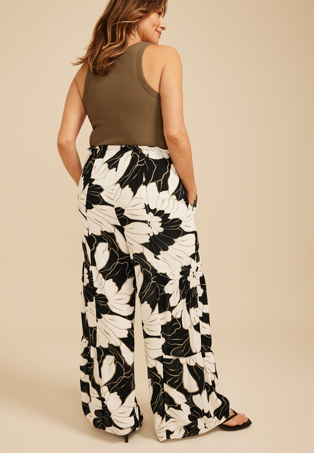 Maurices Plus Size Floral High Rise Palazzo Pant