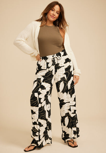 Maurices Plus Size Floral High Rise Palazzo Pant