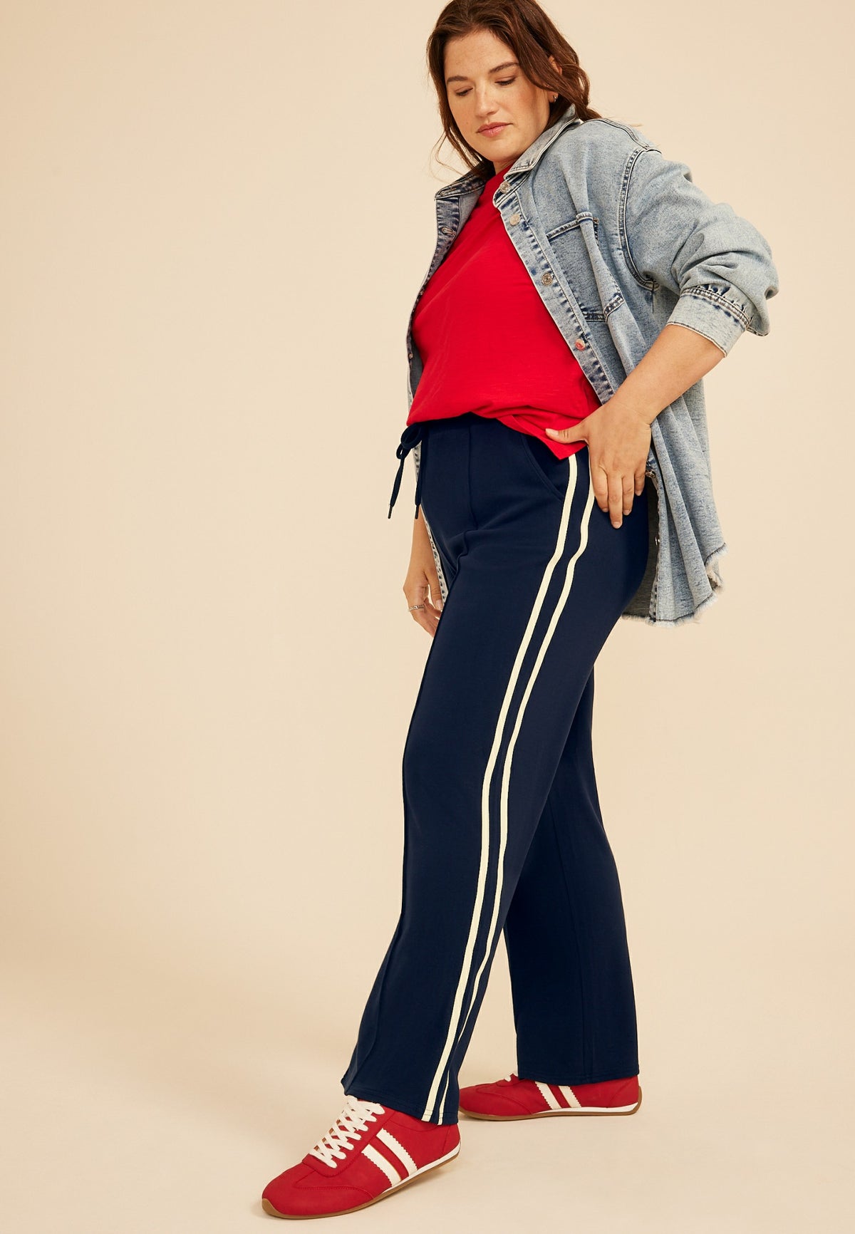 Maurices Plus Size Cloud Scuba Knit High Rise Track Pant