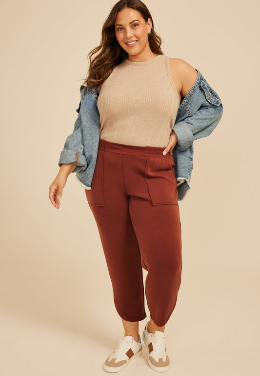 Maurices Plus Size Cloud Scuba Knit High Rise Tulip Hem Pant