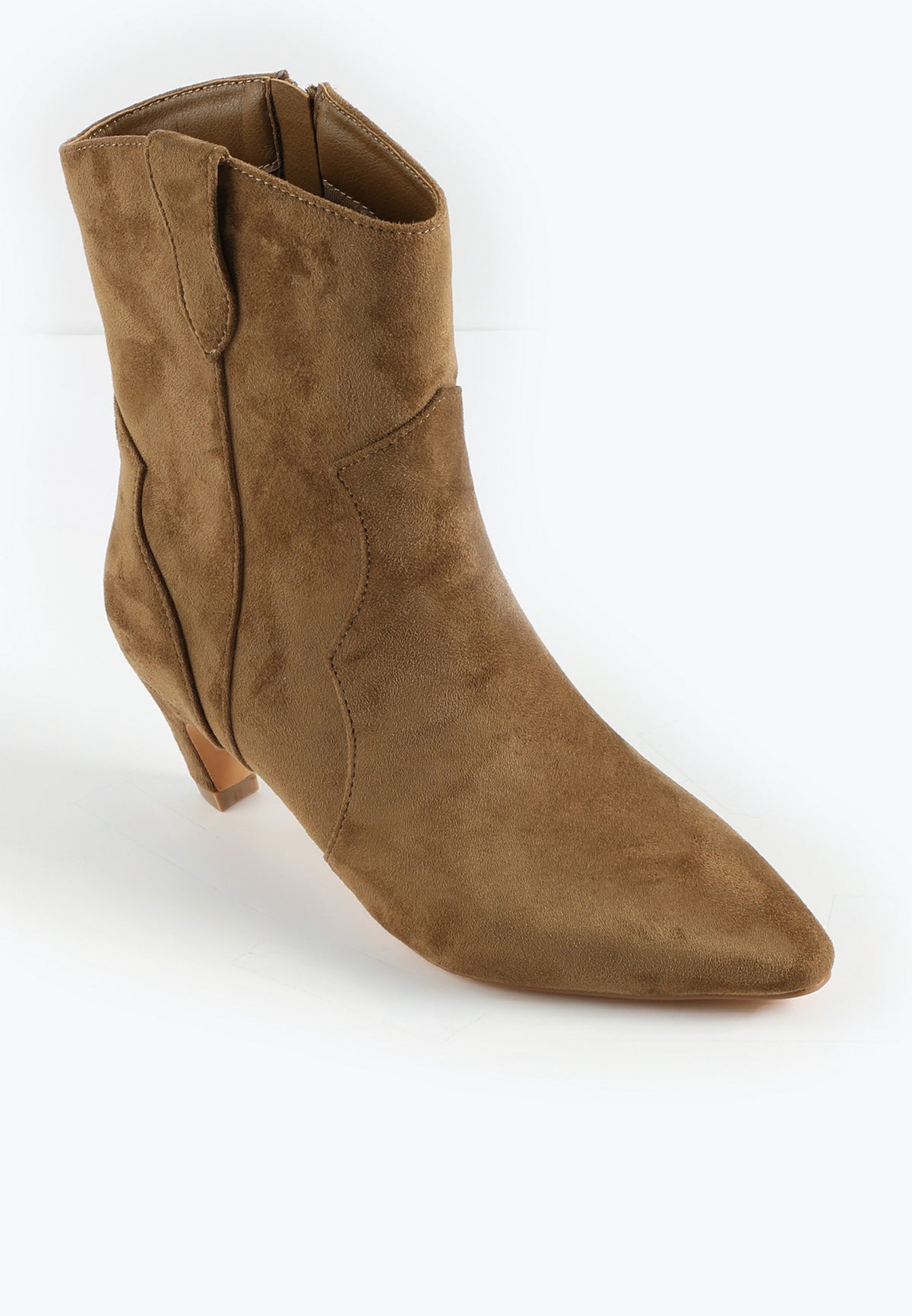 Maurices SuperCush Faux Suede Mid Calf Kitten Heel Boot