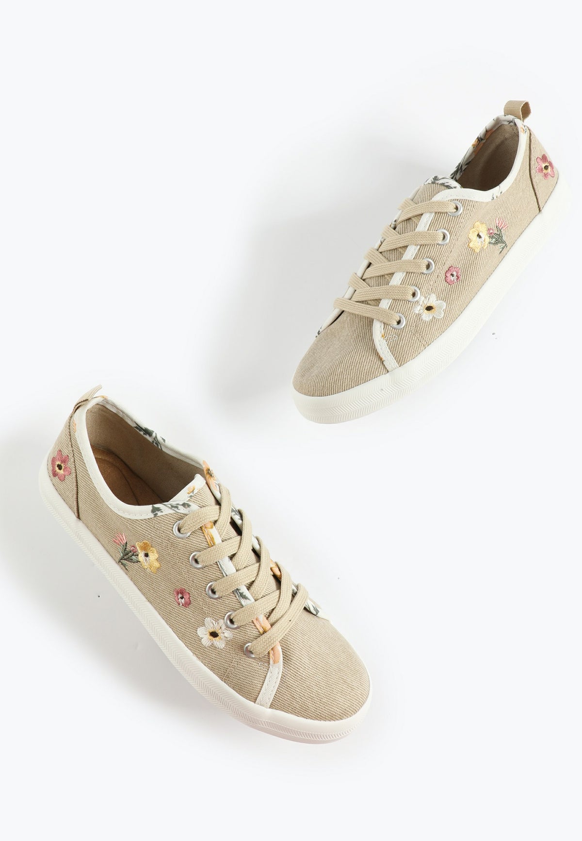 Maurices SuperCush Floral Embroidered Lace Up Sneaker