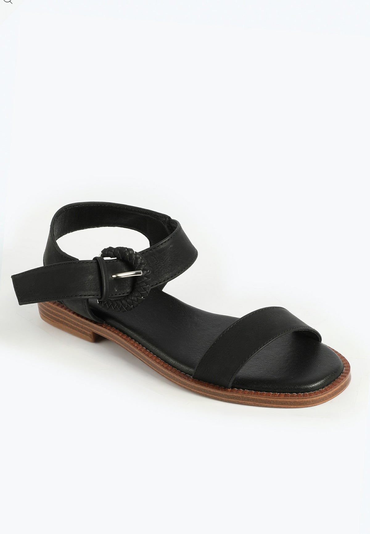 Maurices SuperCush Braided Buckle Strap Flat Sandal