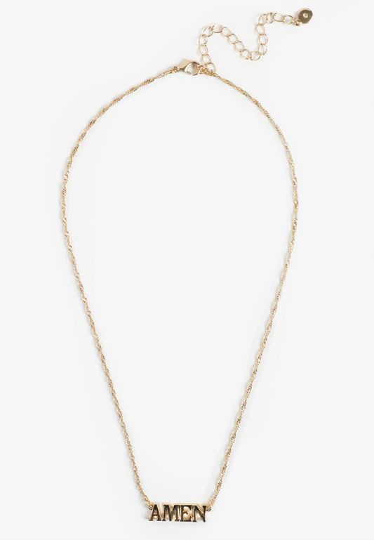 Maurices Gold Amen Pendant Necklace