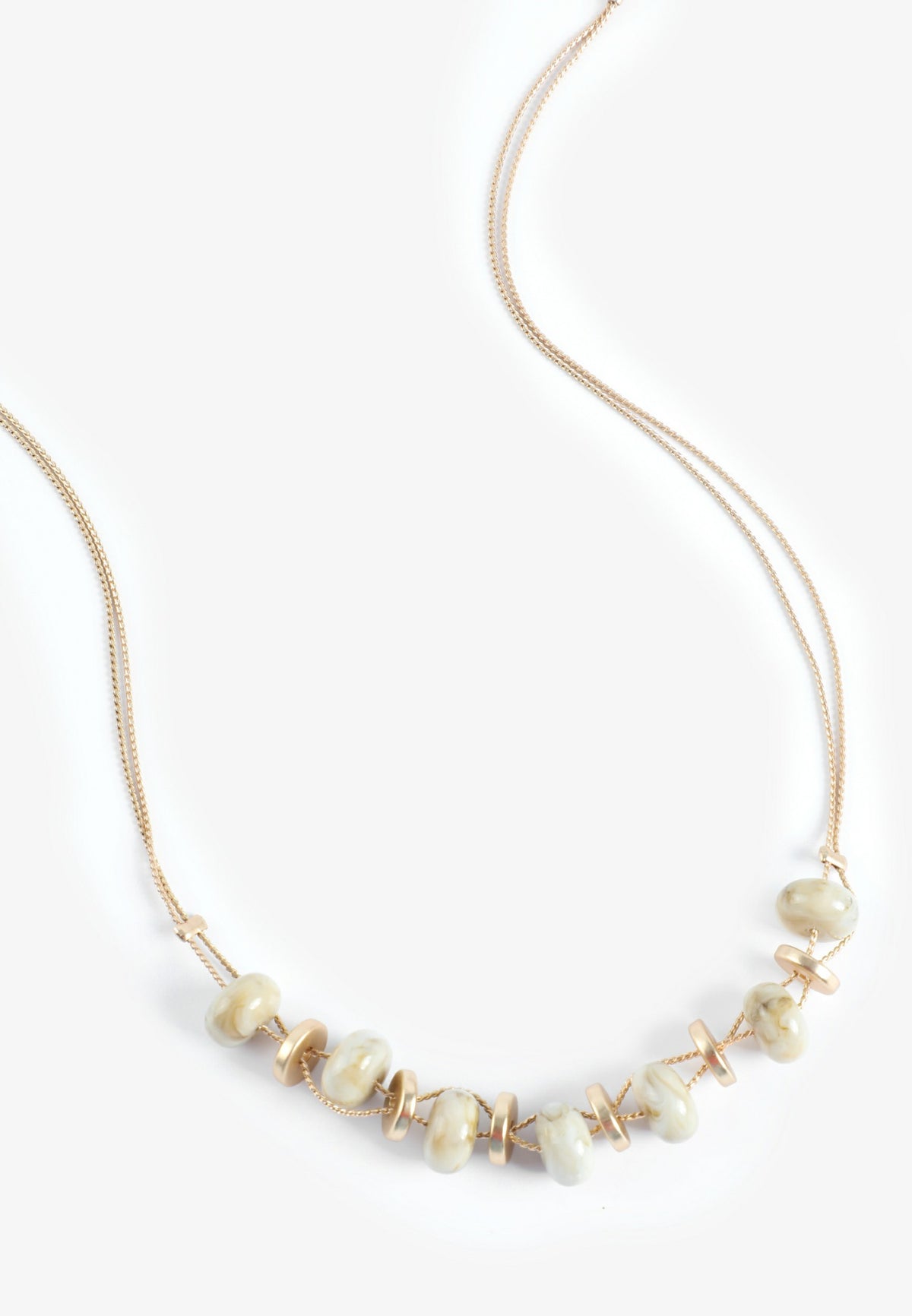 Maurices Gold Neutral Beaded Necklace