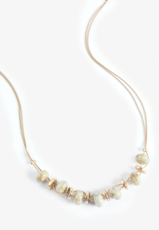 Maurices Gold Neutral Beaded Necklace