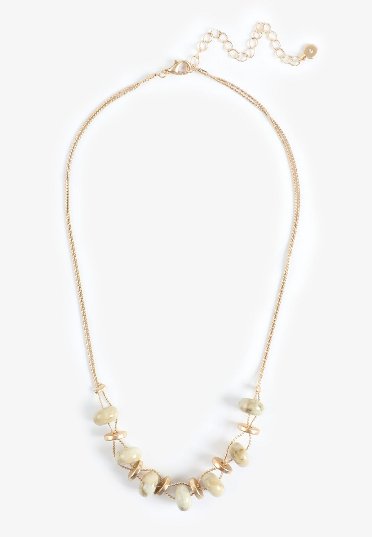 Maurices Gold Neutral Beaded Necklace