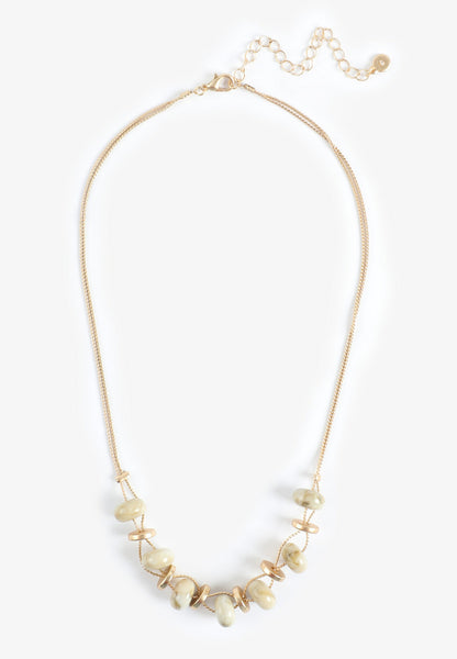 Maurices Gold Neutral Beaded Necklace