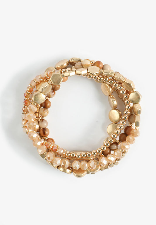 Maurices Gold And Pink Stretch Bracelet Set