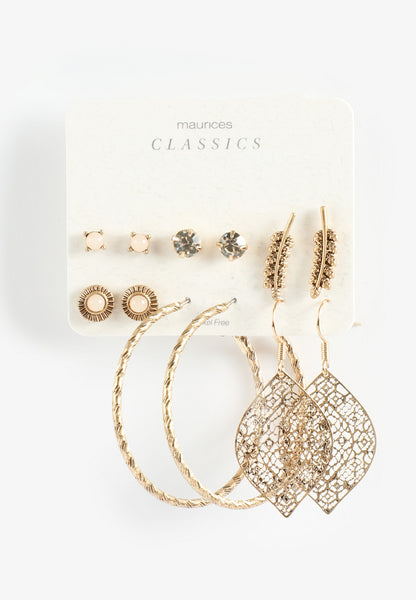 Maurices Gold Mixed Earring Set