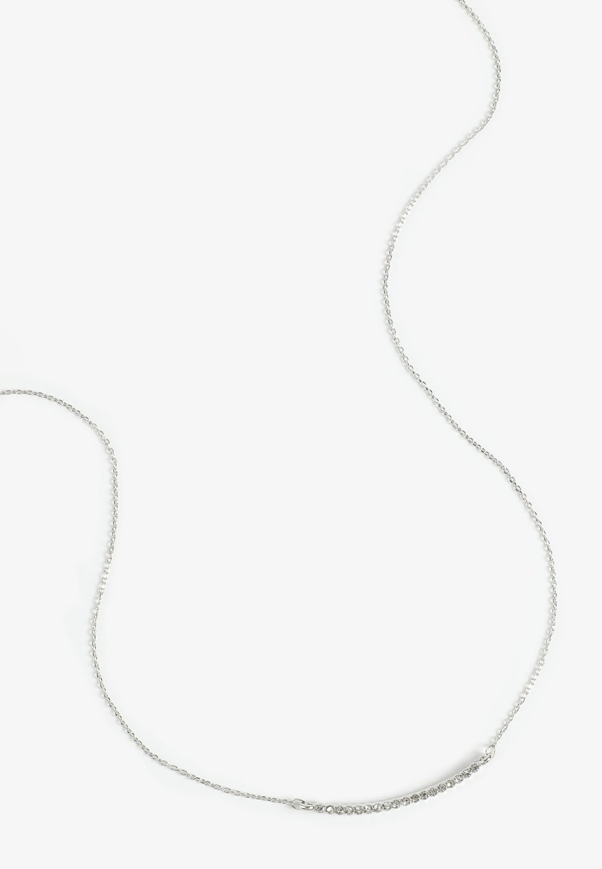 Maurices Everyday Layers Silver Rhinestone Bar Necklace